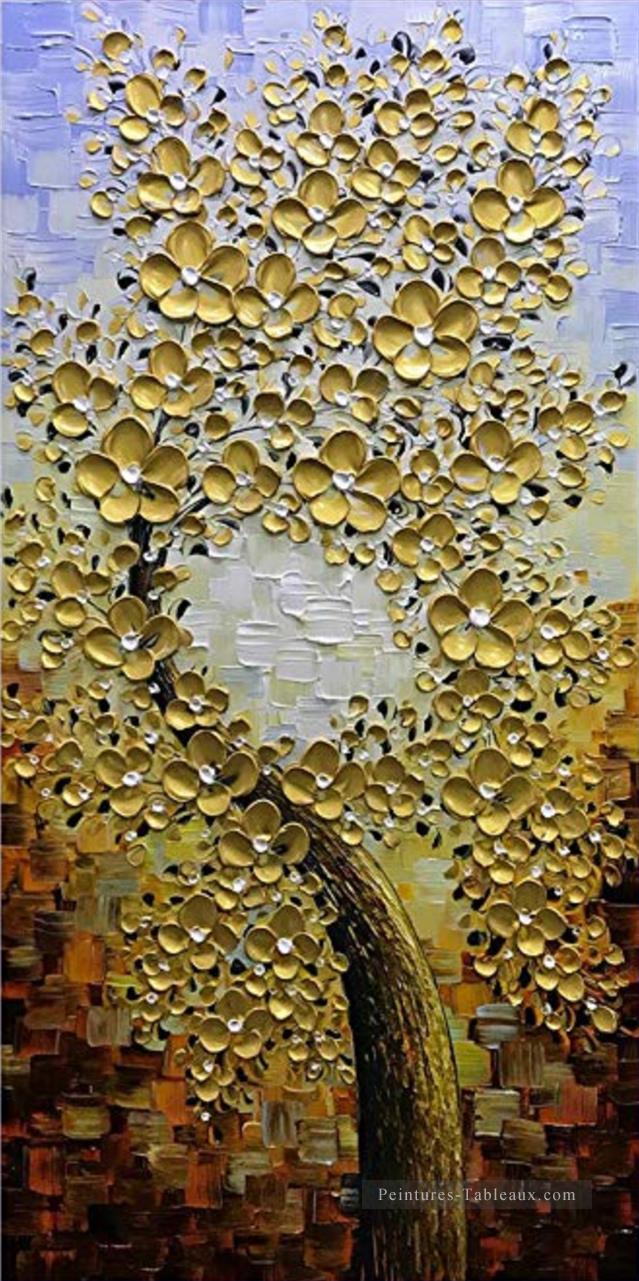 fleur de prune en or 3 décoration florale Peintures à l'huile